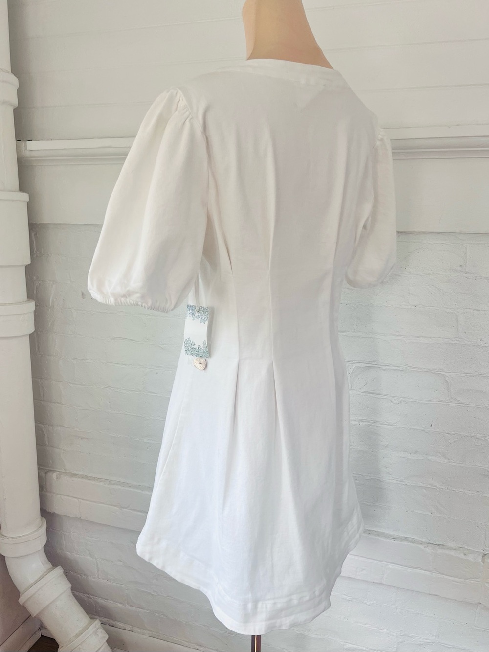 Tuckernuck Hyacinth House Emilia Dress White Denim Mini Size Large NWT - Picture 7 of 13